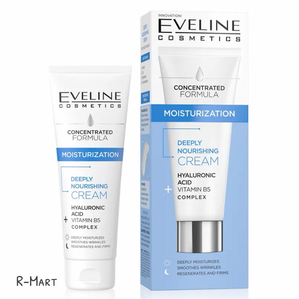 Kem dưỡng ẩm, nuôi dưỡng sâu EVELINE Axit Hyaluronic + Vitamin B5