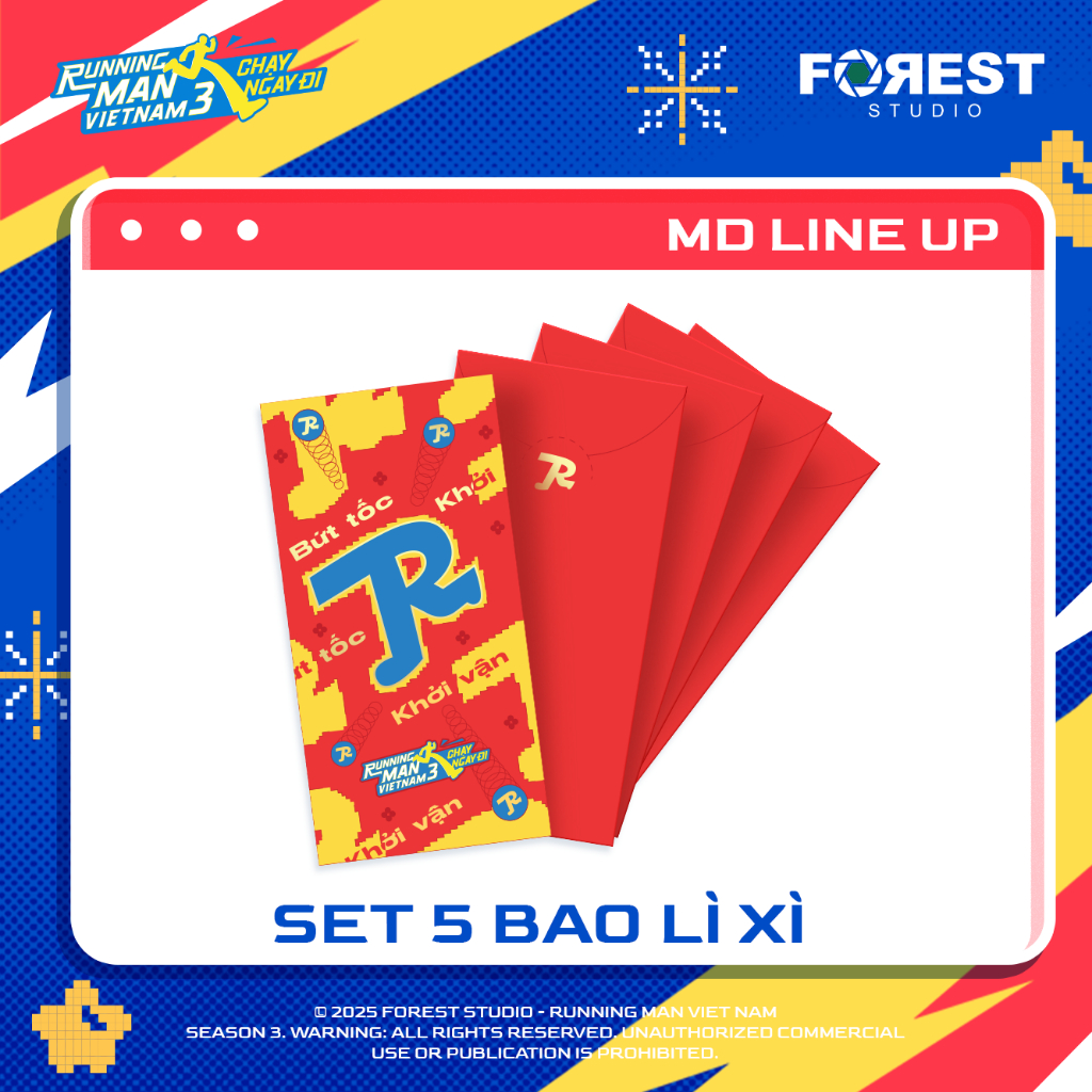 Set 5 Bao Lì Xì Tết Running Man Vietnam 3 | New Year Pack | FOREST COLLECTIVE