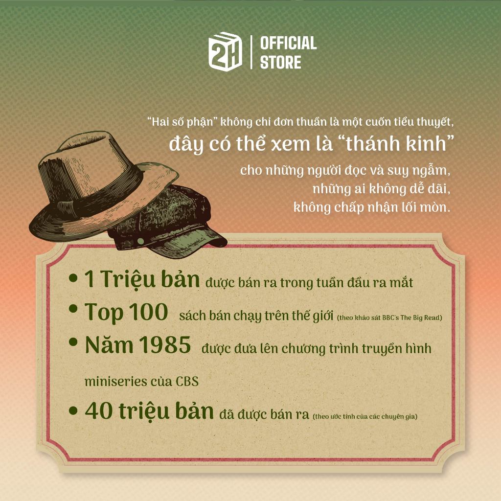 Sách Hai số phận bìa cứng TB 2025, tặng Travel Ticket, Tiểu Thuyết Kinh Điển 2 số phận - 2H Books | BigBuy360 - bigbuy360.vn