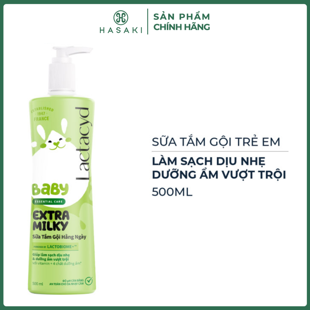 Sữa Tắm Gội Trẻ Em Lactacyd Milky Bảo Vệ Da & Tóc Bé 500ml Hasaki Sản Phẩm Chính Hãng