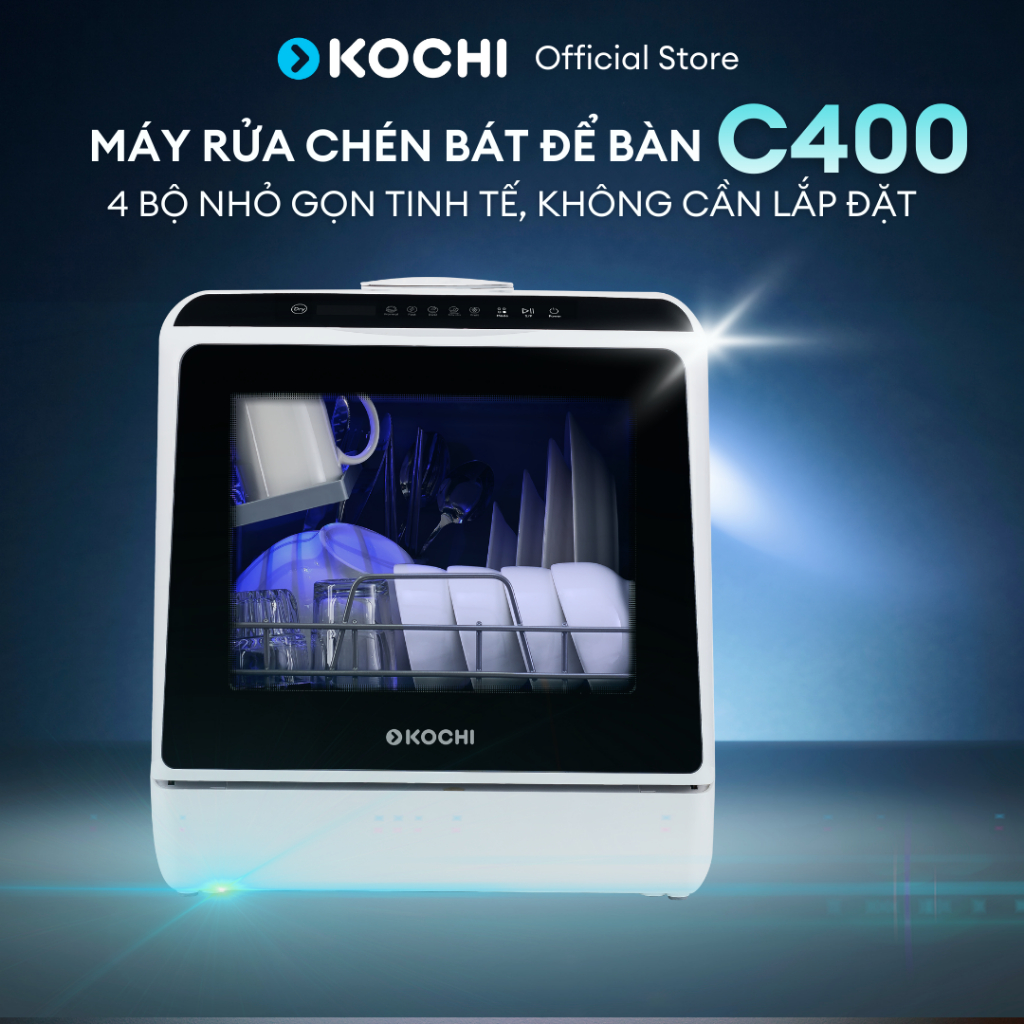 [Like New] Máy rửa chén bát để bàn KOCHI C400 - Hàng đã mở thùng. Chất lượng như máy mới - Sức chứa 