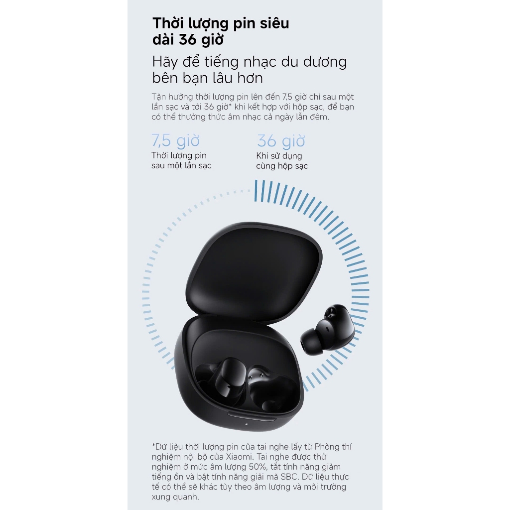Tai nghe Bluetooth Redmi Buds 6 Play Xiaomi - Giảm tiếng ồn bằng AI - Thời lượng pin lên tới 36 giờ - Siêu nhẹ 3,6g | BigBuy360 - bigbuy360.vn