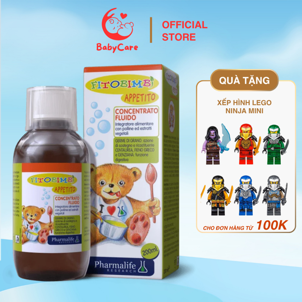 Siro Ăn Ngon Fitobimbi Apppetio 3 Tác Động Giúp Hỗ Trợ Giảm Biếng Ăn Cho Bé, Ăn Ngon Tự Nhiên 200ml