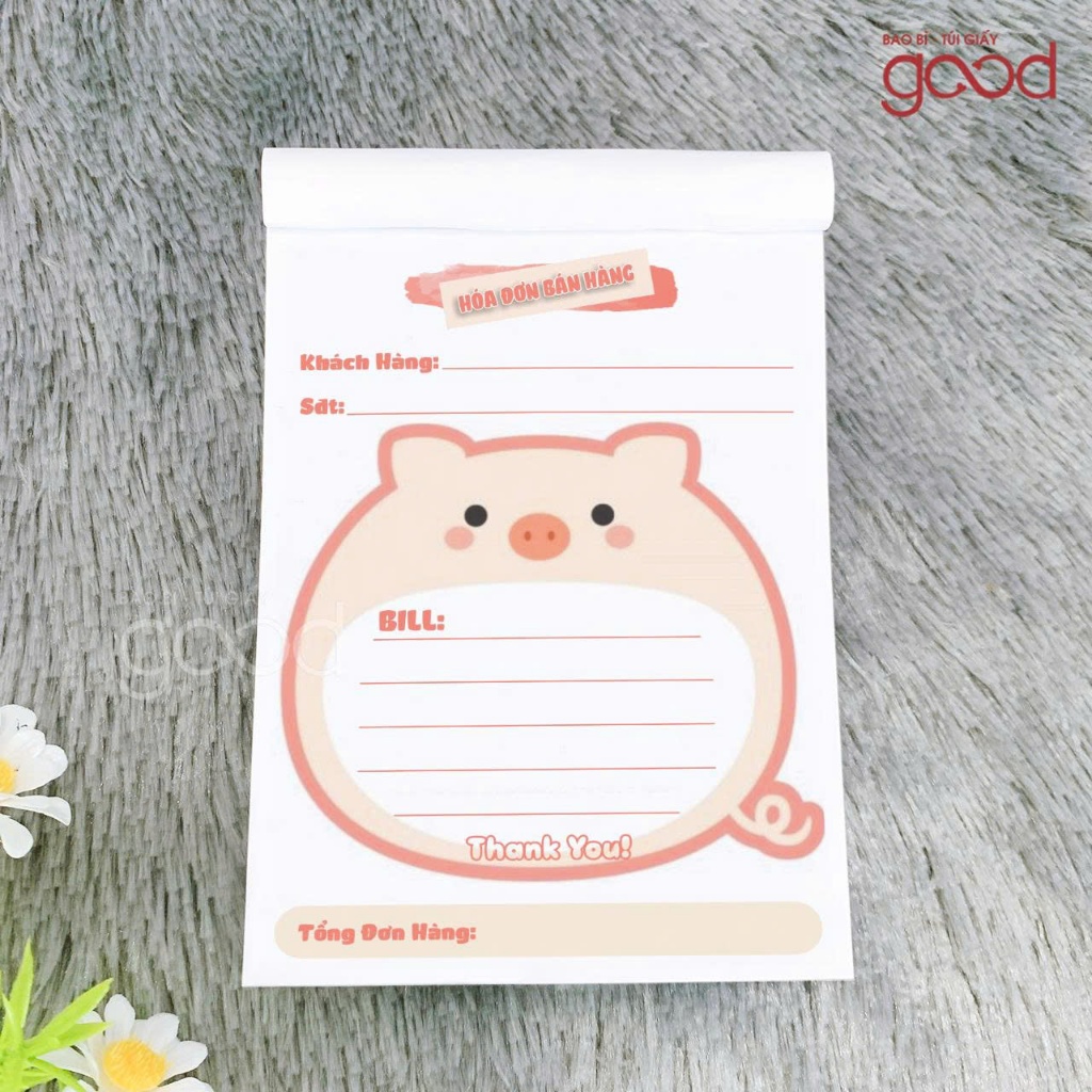 Quyển hóa đơn bán lẻ A5 A6 in 1 liên, nhiều mẫu xinh dễ ghi, rõ nét 100 tờ tiện dùng cho tiệm dịch v