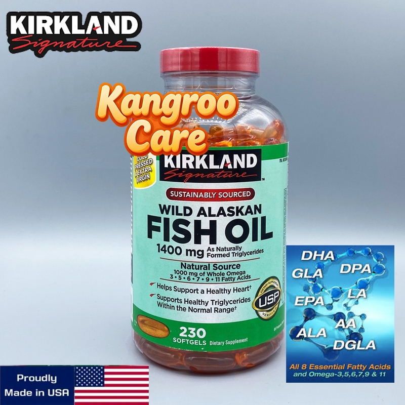 【Nhập khẩu chính hãng từ Mỹ】Dầu cá Alaskan Fish Oil 1400mg hộp 230 viên