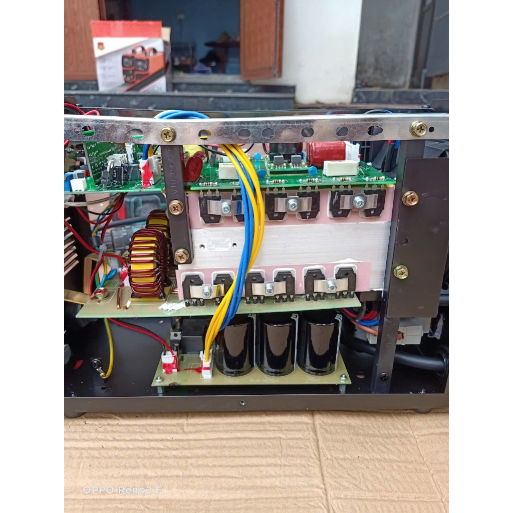 Máy hàn boscom 250 MOS,công trình hàn que 4.0  máy hàn hàng chính hãnġ,đẩy đủ phụ kiện máy hàn 3 bo