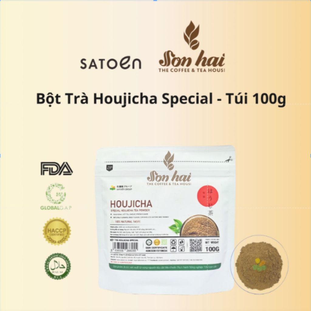 Bột trà Houjicha Special Satoen - Túi 100g