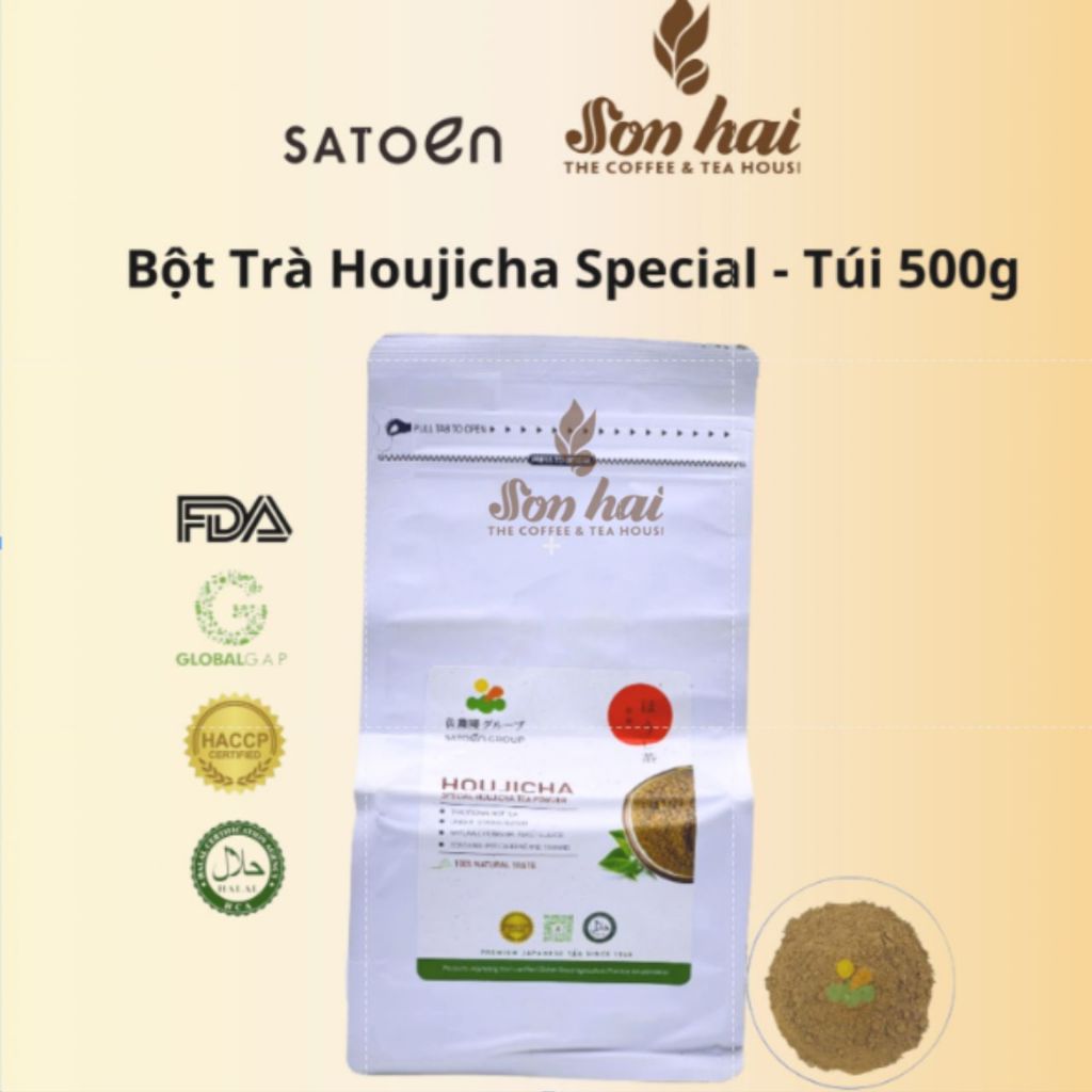Bột trà Houjicha Special Satoen - Túi 500g
