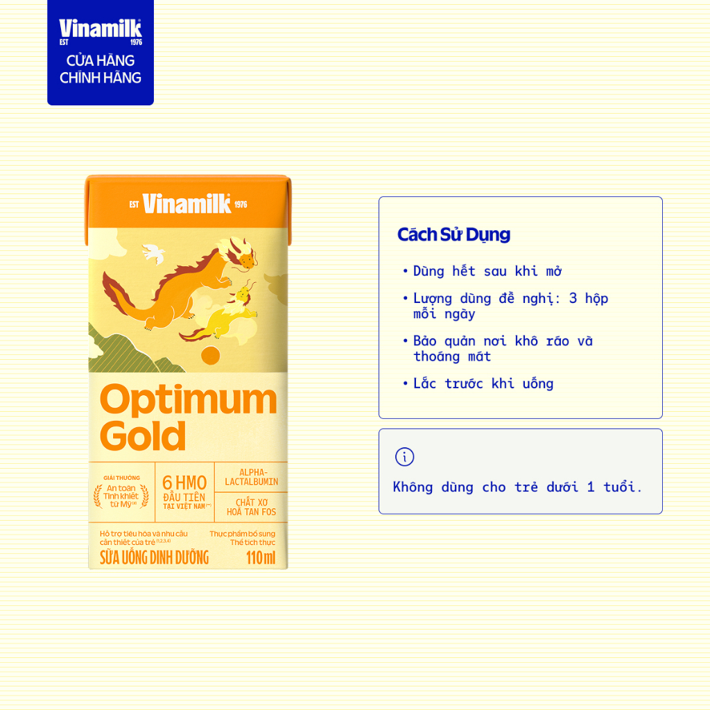 Thùng 48 hộp Sữa pha sẵn Vinamilk Optimum Gold 110ml | BigBuy360 - bigbuy360.vn