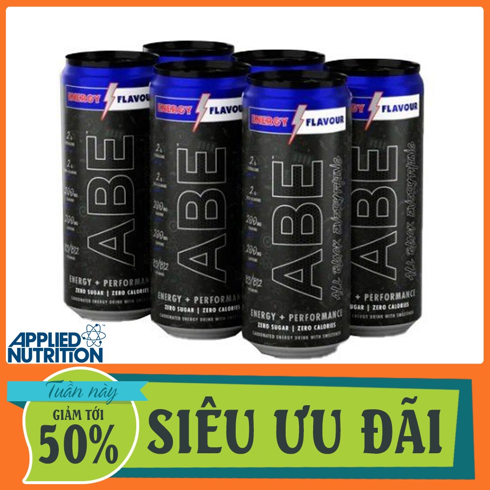 Thùng 24 Lon ABE Applied Nutrition Energy (Bò húc) – Pre-Workout Chính Hãng