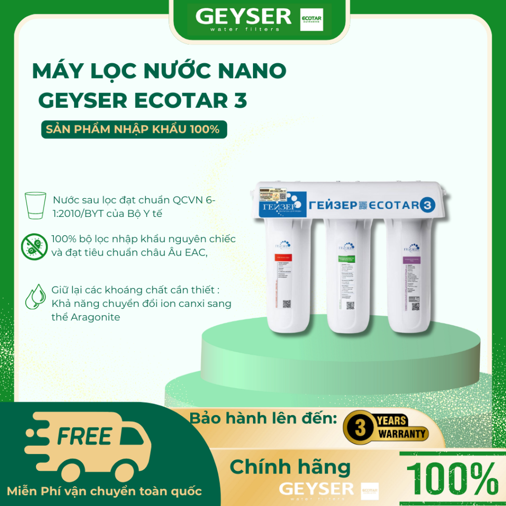 Máy Lọc Nước Nano GEYSER ECOTAR 3 - Hàng Chính Hãng Geyser Việt Nam