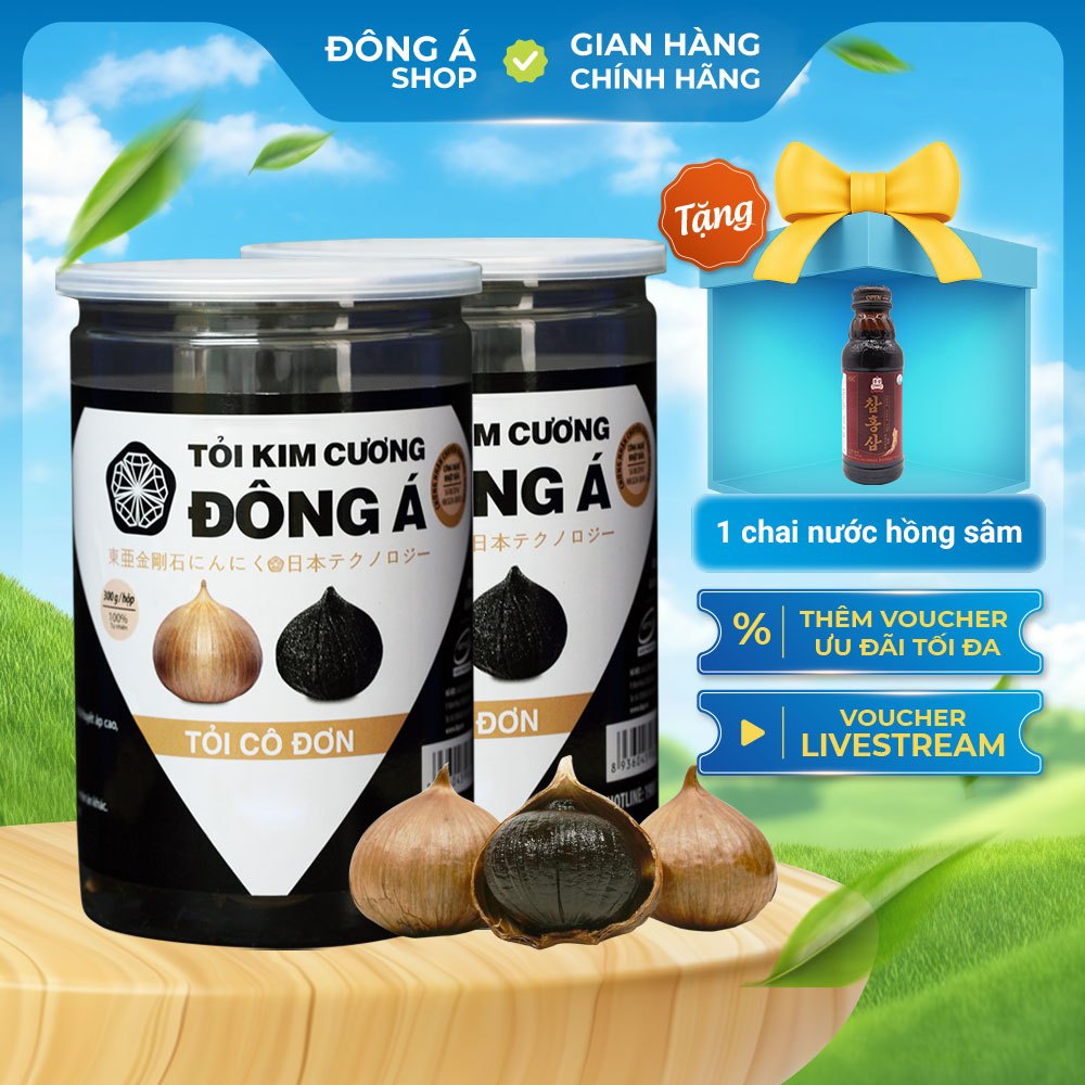 [Combo 2 hộp 300g] Tỏi đen cô đơn - Tỏi Kim Cương Đông Á - Hỗ trợ sức đề kháng, tiêu hóa, tim mạch