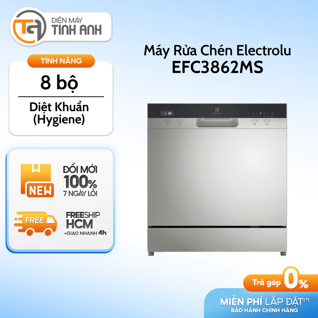 Máy Rửa Bát Để Bàn UltimateCare 300 Electrolux EFC3862MS - 8 Bộ Chén Đĩa