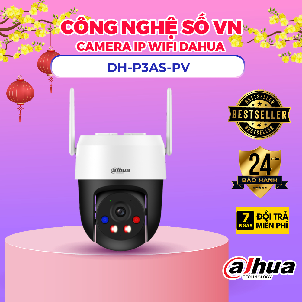 Camera IP WIFI DAHUA DH-P3AS-PV 3MP | DH-P5AS-PV 5MP quay quét ngoài trời
