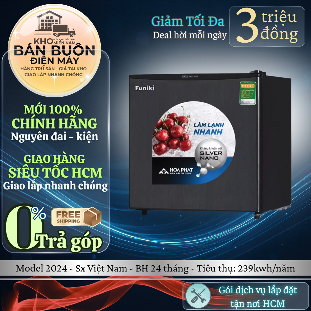 Tủ lạnh Mini 46 Lít Funiki FR-51DSU bảo hành 24 tháng