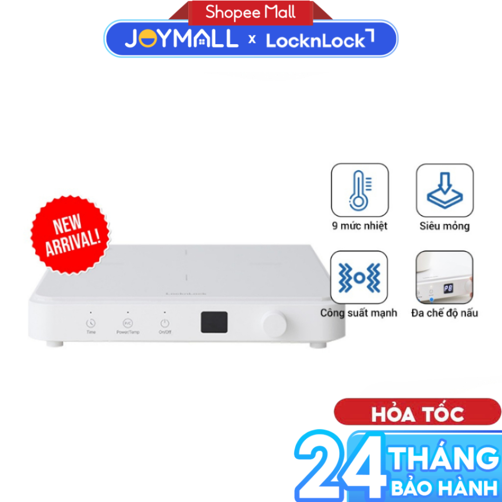 Bếp Điện Từ LocknLock Bianco EJI146WHT, Hàng Chính Hãng, Đa Chế Độ Nấu, Thiết Kế Siêu Mỏng - JoyMall