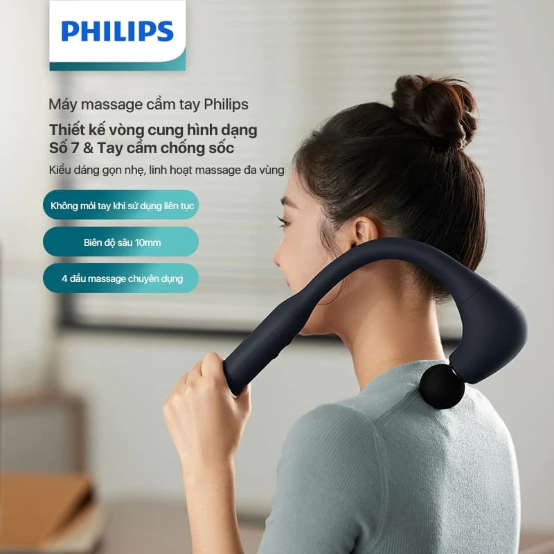 Máy Massage Cầm Tay PHILIPS - Massage Đa Vùng - Tay Cầm Chống Sốc | PPM7331