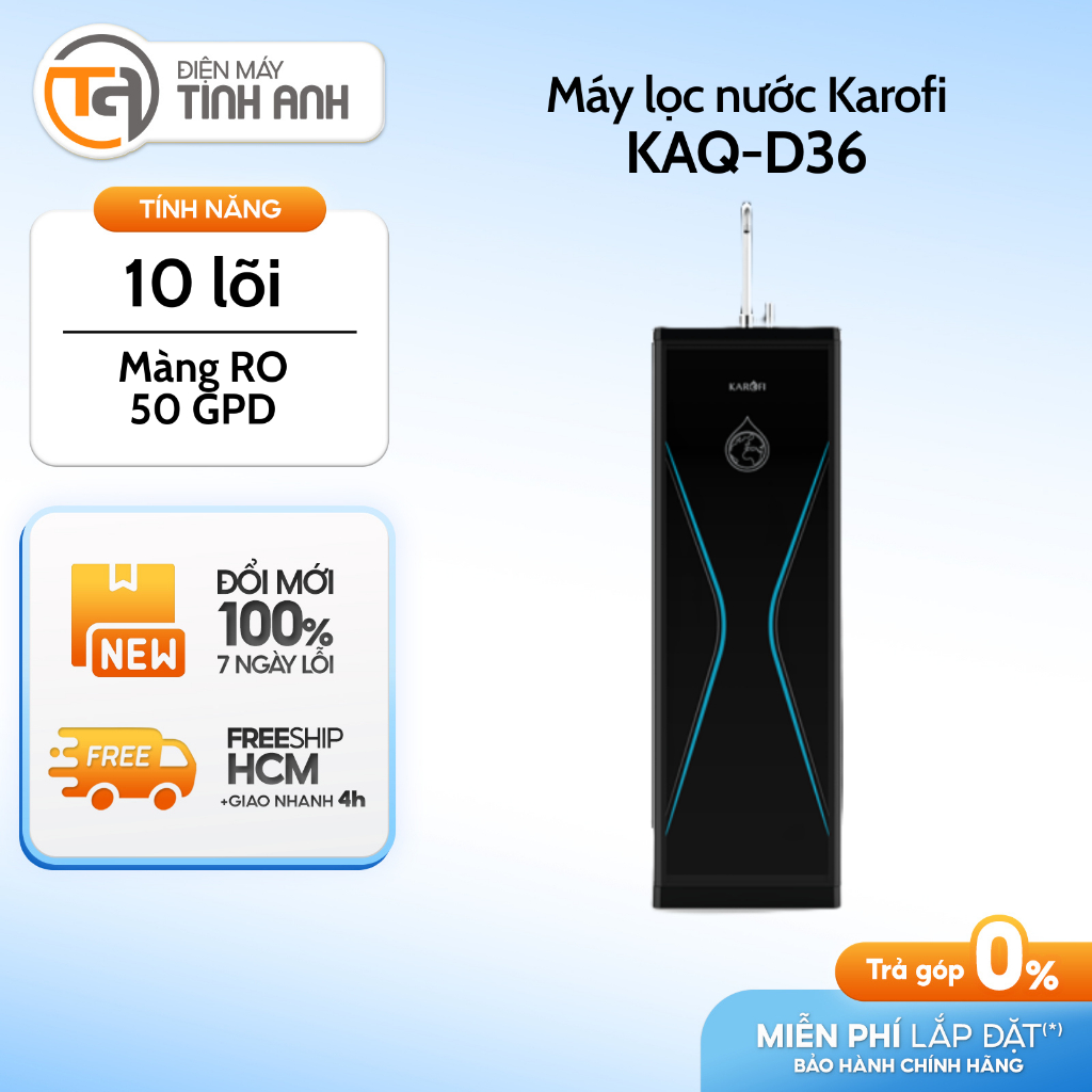 Máy Lọc Nước Karofi KAQ-D36 - 10 Lõi Lọc Công Nghệ SMAX