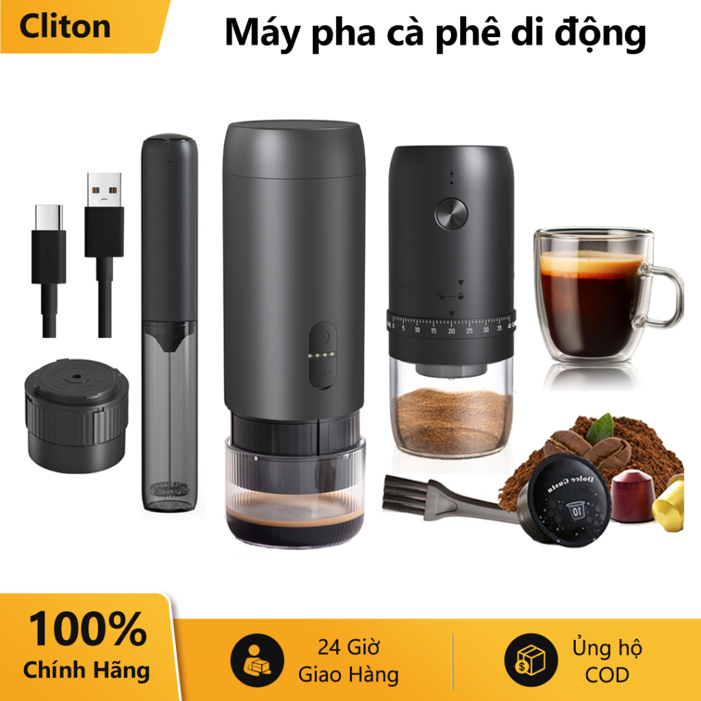 Cilton Máy Espresso Cầm Tay, Áp Suất Cao 20 Thanh, Khai Thác Một Chạm, Tuổi Thọ Pin 60 Lần, Máy Pha Cà Phê