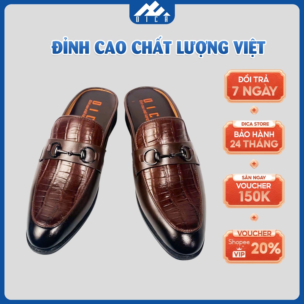 Giày Sục Da Nam DICA Mẫu Mới Thanh Lịch, Sang Trọng, Đa Năng, Chất Liệu Da Cao Cấp, Họa Tiết Sang Tr