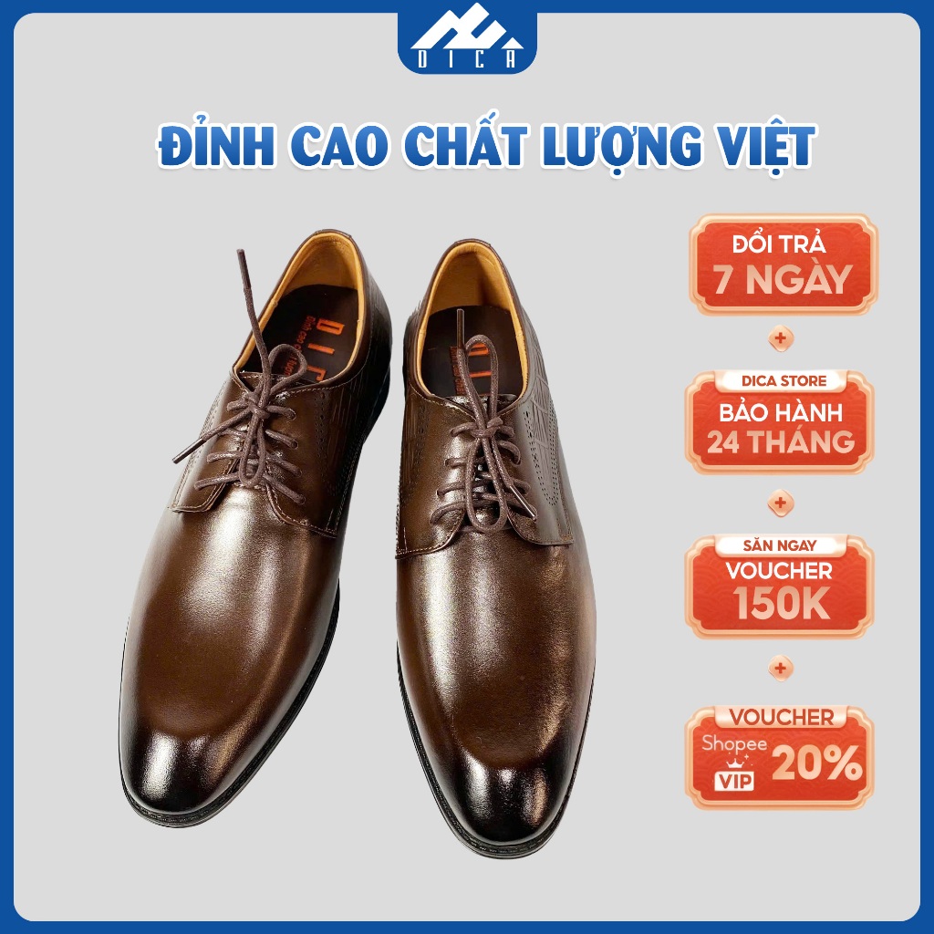 Giày Da Nam DICA Đánh Màu Patina Thủ Công, Sang Trọng, Đa Năng, Chất Da Cao Cấp Siêu Xịn, Siêu Bền