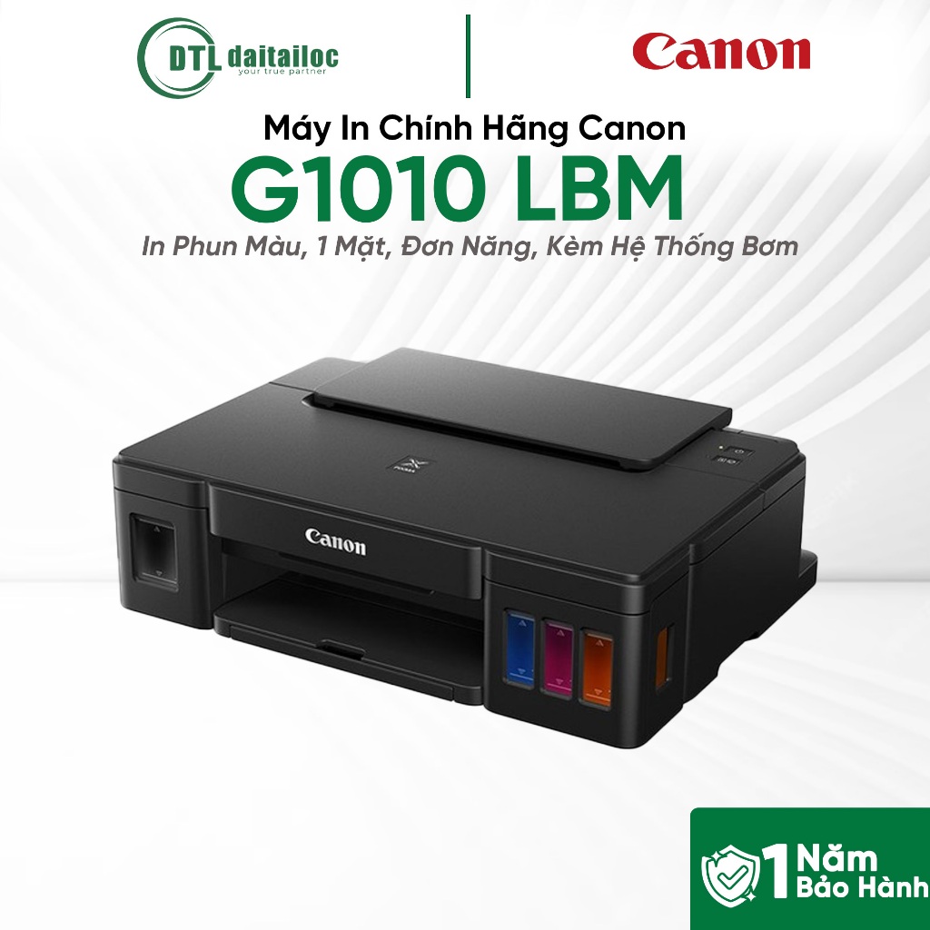 Máy In Chính Hãng Canon G1010 LBM - In Phun Màu, 1 Mặt, Đơn Năng, Kèm Hệ Thống Bơm | Chính Hãng | Bả