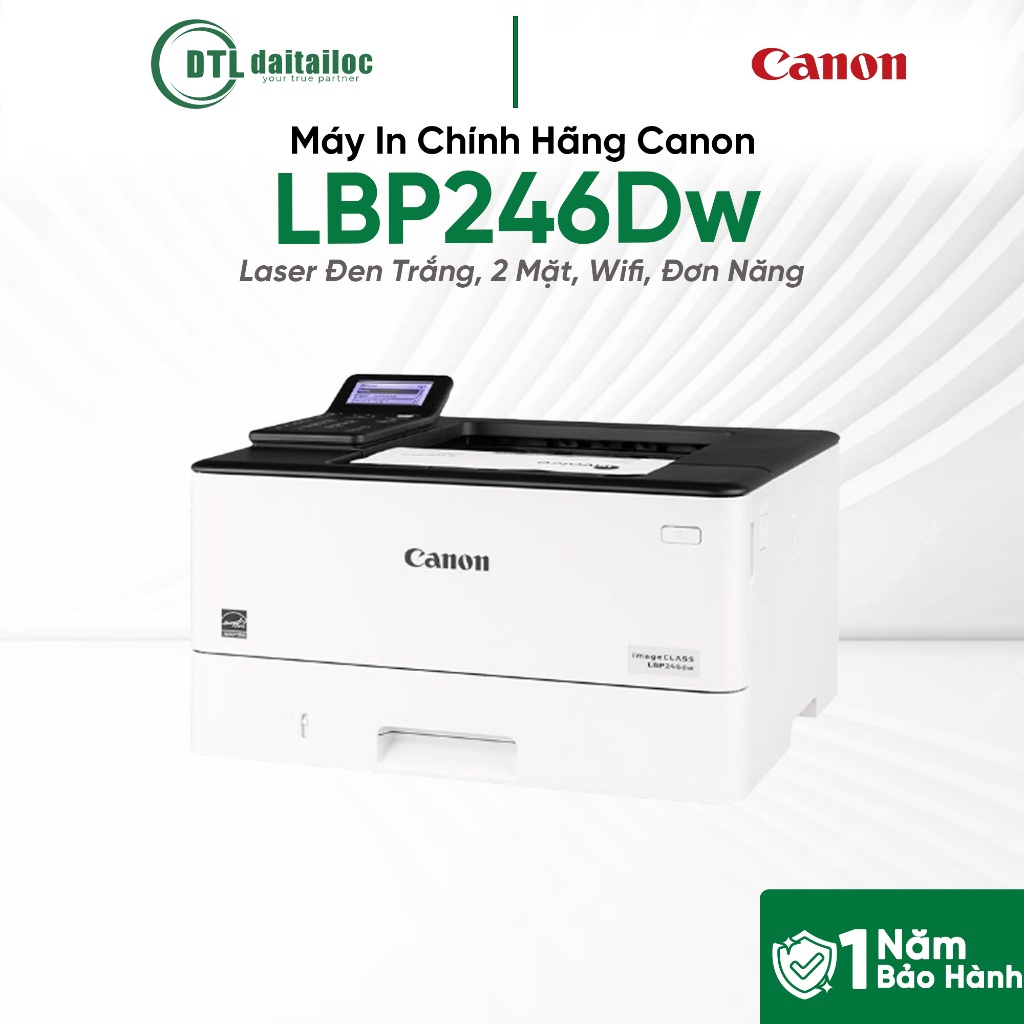 Máy In Chính Hãng Canon LBP246Dw - Laser Đen Trắng, 2 Mặt, Wifi, Đơn Năng | Chính Hãng | Bảo Hành 12