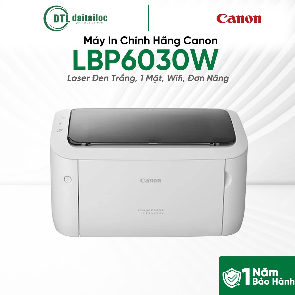 Máy In Chính Hãng Canon LBP6030W - Laser Đen Trắng, 1 Mặt, Wifi, Đơn Năng | Chính Hãng | Bảo Hành 12