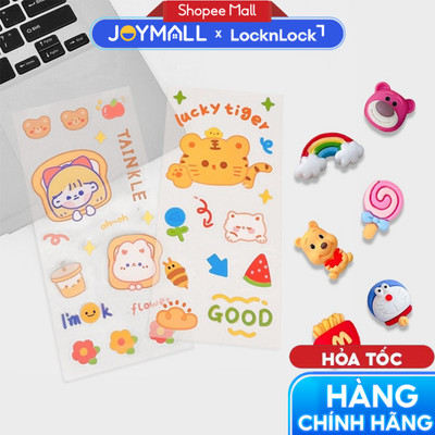 Hình dán sticker LocknLock 3D và 2D dễ thương đáng yêu dành cho trang trí ly bình giữ nhiệt, Hàng chính hãng - JoyMall