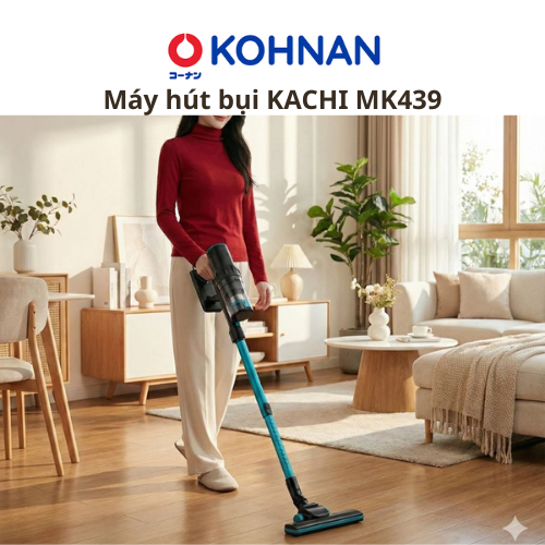 Máy hút bụi KACHI MK439 công suất 500W, lực hút mạnh 15.000Pa, gọn nhẹ dễ dàng lưu trữ