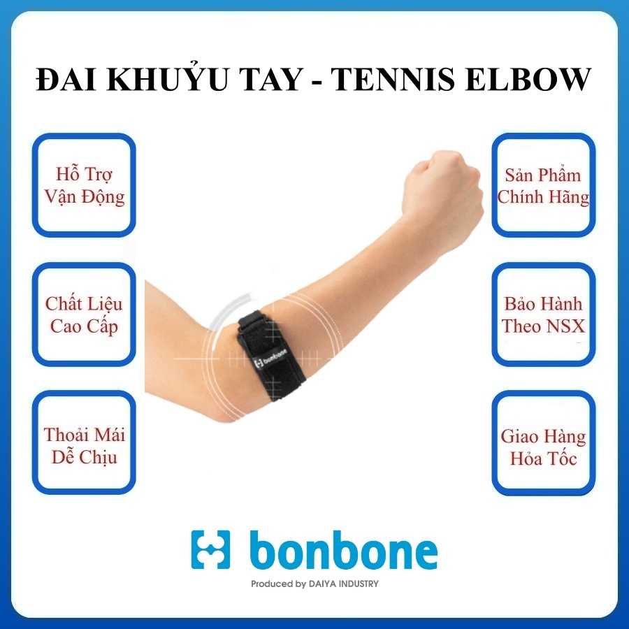 Đai Khuỷu Tay bonbone ADV Sports Elbow - Hỗ Trợ Vận Động, Giảm Đau Tennis Elbow (1 Cái) (HỎA TỐC)