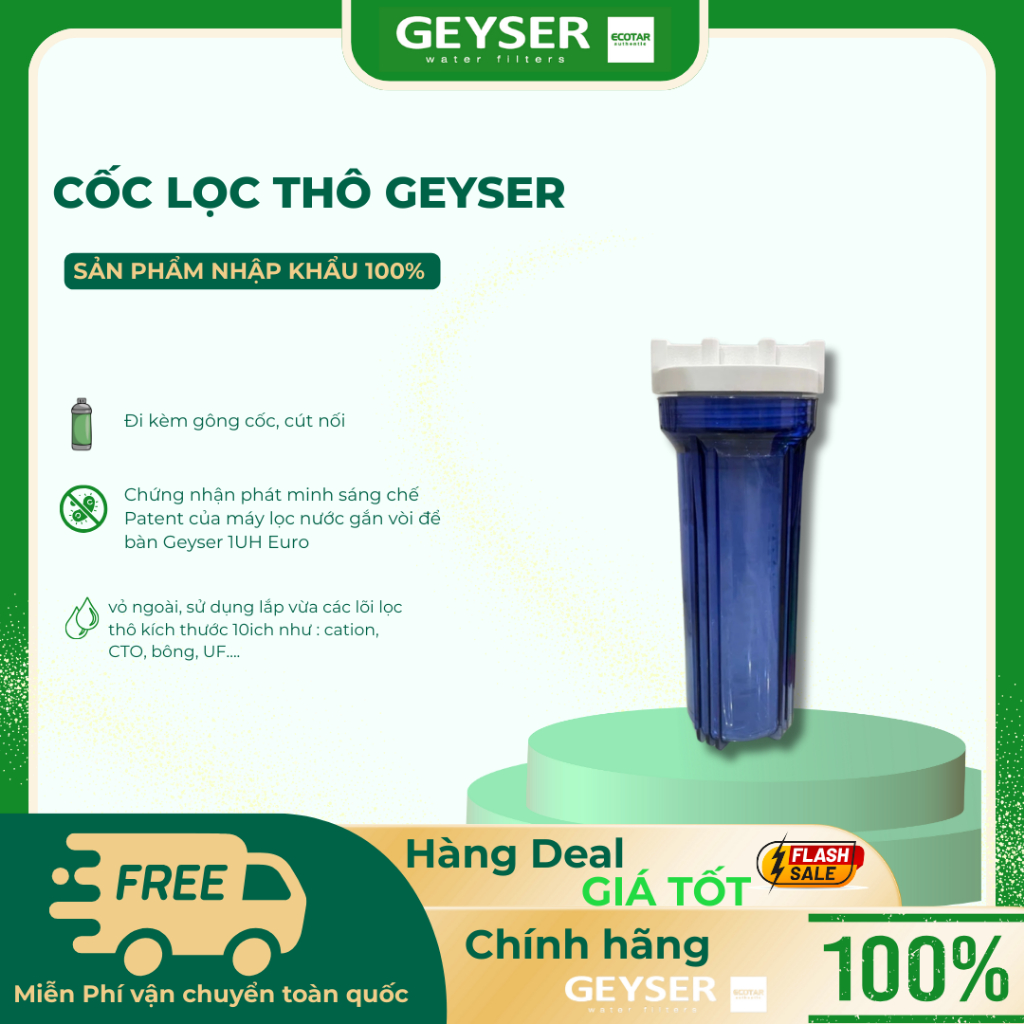 Cốc Lọc Thô ( Vỏ Cốc ) - Hàng Chính Hãng Geyser Việt Nam