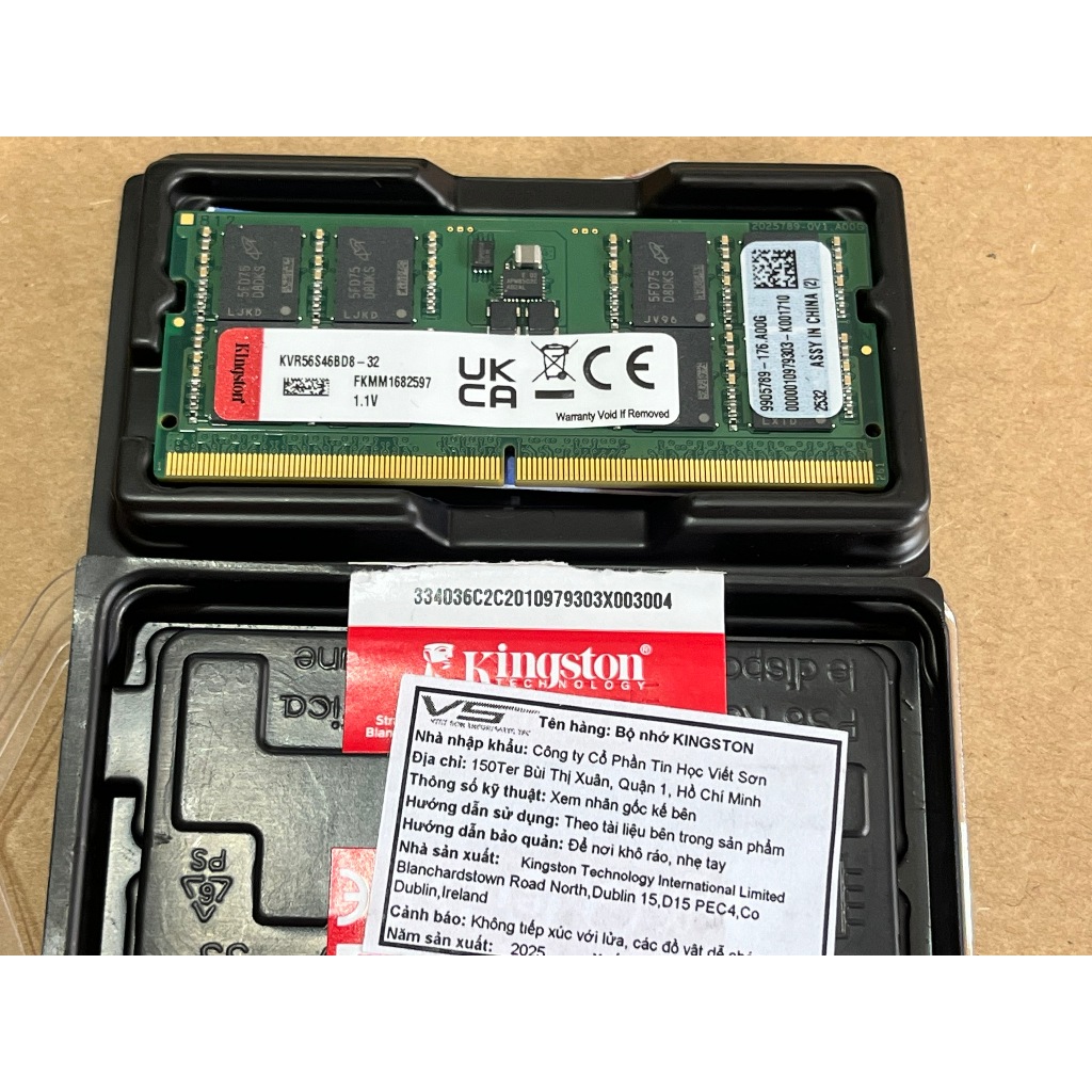 Bán Ram laptop Kingston 32GB DDR5 5600 KVR56S46BD8-32 Hàng NEW ZIN Chính Hãng