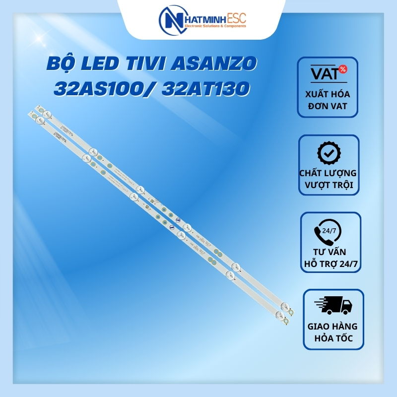 Bộ LED tivi ASANZO 32AS100/ 32AT130 (2 thanh 6V N2)