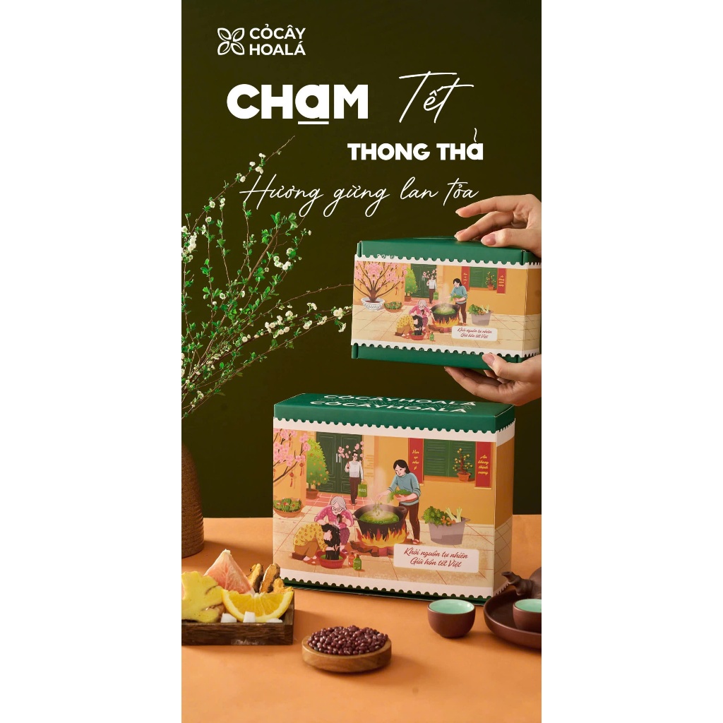 Hộp Quà Tết Cỏ Cây Hoa Lá Khởi Nguồn Tự Nhiên - Giữ Hồn Tết Việt