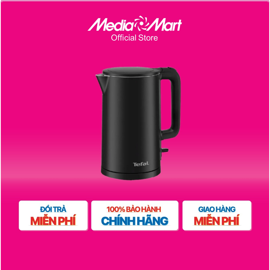 [MM.Online-Ship 0đ] Bình siêu tốc inox 2 lớp 1,5L Tefal Colour KO1408E0-Black