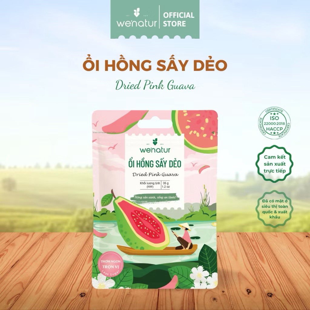 Ổi Hồng Sấy Dẻo (Dried Pink Guava) của thương hiệu We'natur