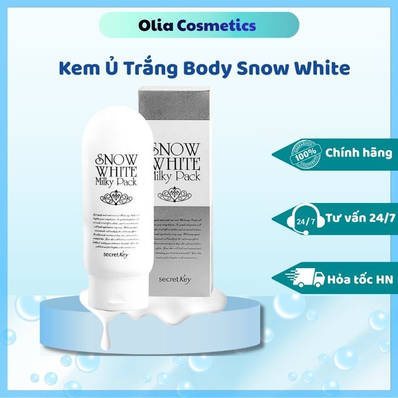 Kem body Snow White kem ủ trắng Secret Key Snow White Milky Pack 200g - Olia Cosmetic