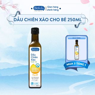Dầu chiên xào ăn dặm Biobaby chịu nhiệt >250°C, bổ sung Omega3,6 dành riêng cho bé từ 6 tháng, chai 250ML