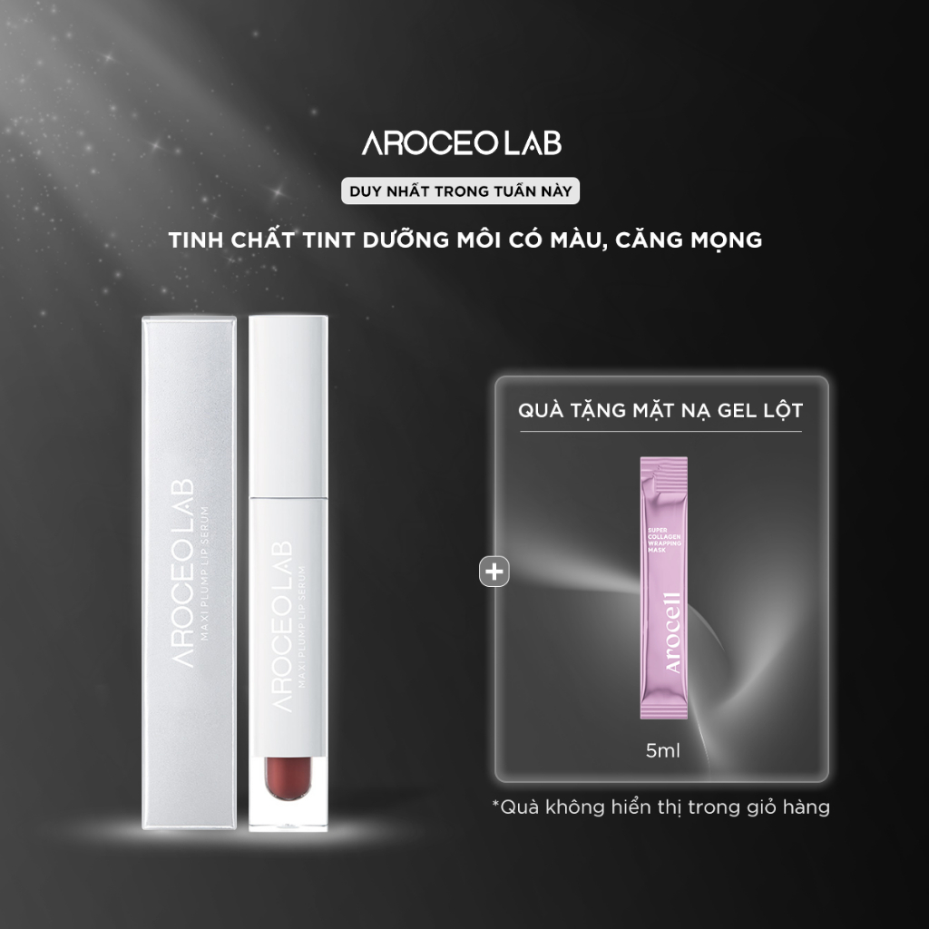 Special Price (11.2026) Aroceo Lab - Tinh chất dưỡng môi Maxi Plump Lip Serum dưỡng ẩm, căng mọng