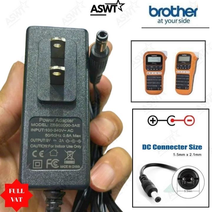 Adapter nguồn 9V AD-24 cho máy in Brother PT-1830C PT-1830SC PT-1880C PT-1880SC PT-1880W PT-1890C PT