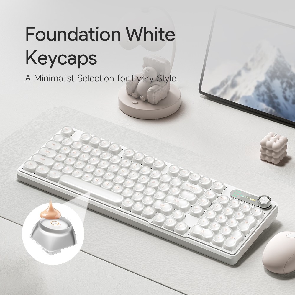 Bàn Phím Có Dây FURYCUBE IP98, 98 Phím, LED RGB, Keycap Bán Trong Suốt, Phù Hợp Văn Phòng & Học Tập | BigBuy360 - bigbuy360.vn