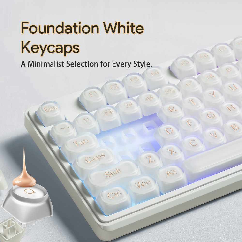 Bàn Phím Có Dây FURYCUBE IP98, 98 Phím, LED RGB, Keycap Bán Trong Suốt, Phù Hợp Văn Phòng & Học Tập | BigBuy360 - bigbuy360.vn