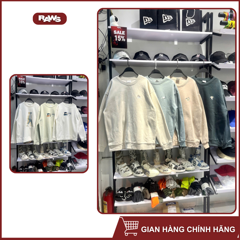 Áo Sweater Raws Thêu Ngực Polham Hàn Quốc Chất Đẹp