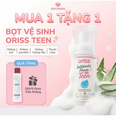 Bọt dung dịch vệ sinh dành cho teen Oriss Intimate Foam làm sạch dịu nhẹ cân bằng hệ vi sinh 150ml