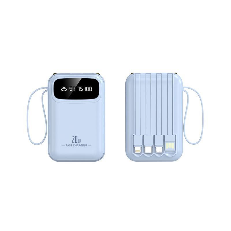 F5 Pin dự phòng 10000/20000mAh Dung Lượng Cao Có Tích Hợp Sẵn 4 Cổng Dây Sạc 22.5w Tiện Lợi Nhỏ Gọn Kèm Đèn Led Nhỏ