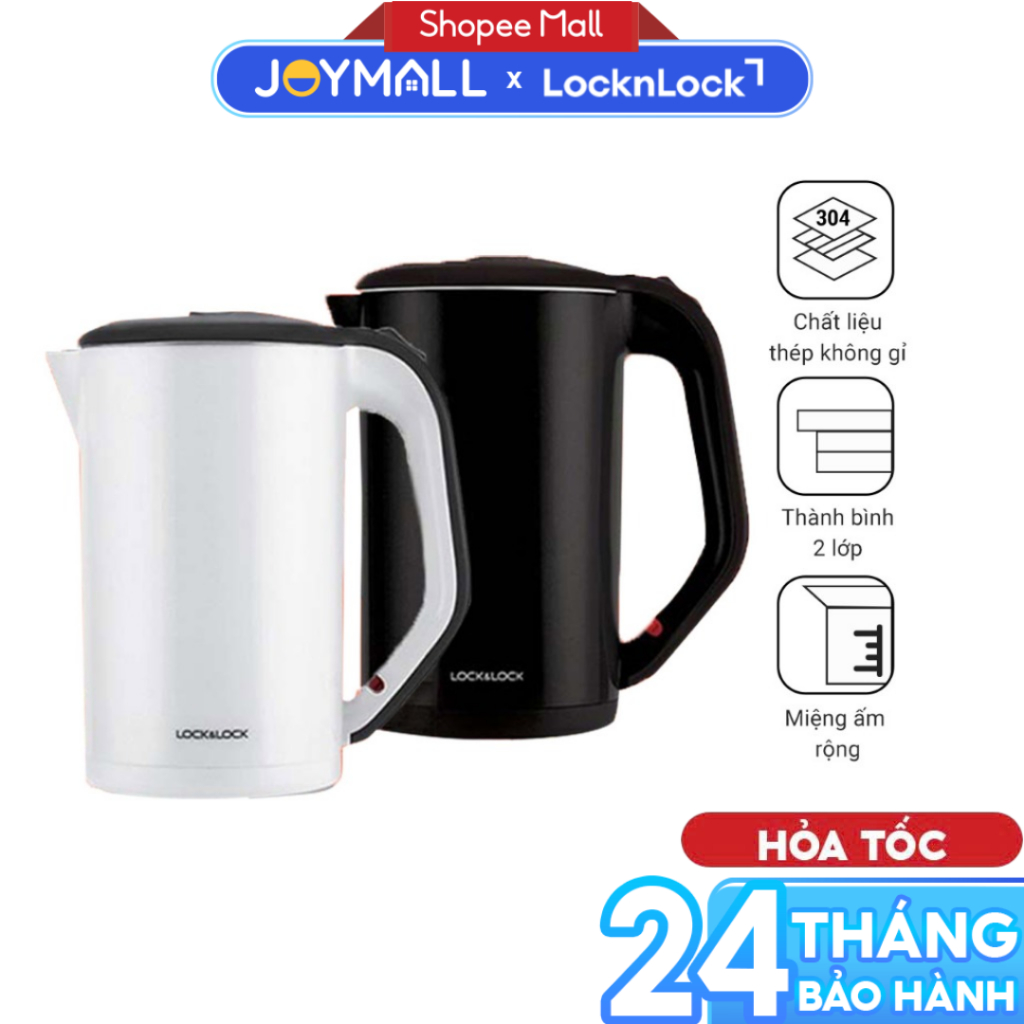 Ấm Đun Siêu Tốc LocknLock EJK738 EJK341 1.7L, Hàng Chính Hãng, Tự Ngắt Khi Sôi - JoyMall