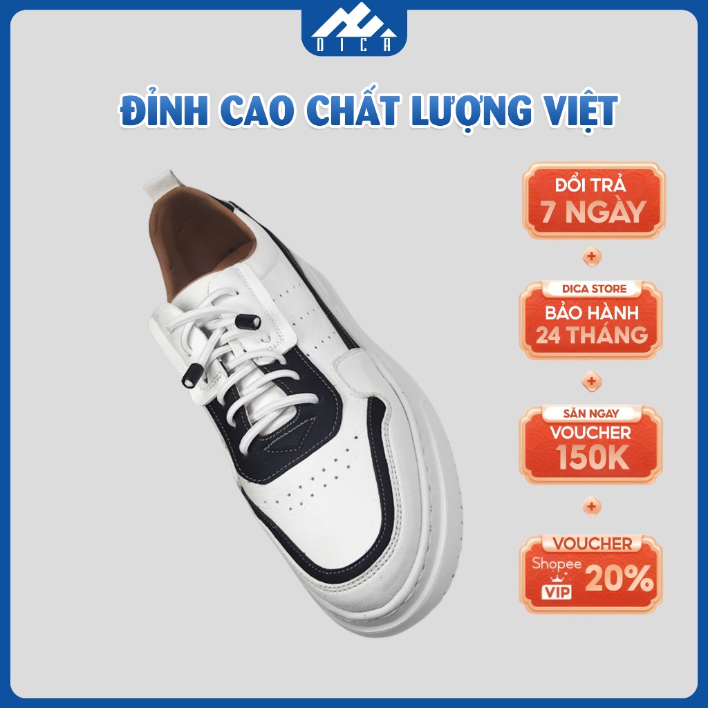 Giày Thể Thao Nam Mẫu Mới DICA, Phối Da Đen Siêu Đẹp, Đế Êm Siêu Nhẹ, Chất Da Cao Cấp Siêu Bền, Bảo 