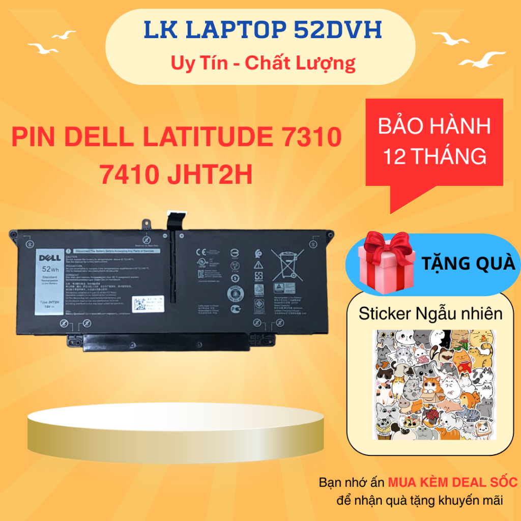 Pin Laptop Dell Latitude 7310 Latitude 7310 (2-in-1), Latitude 7410, Latitude 7410 (2-in-1), JHT2H 3