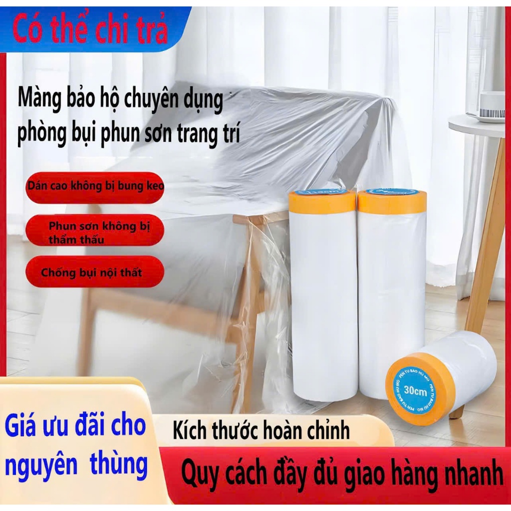 Màng Nilon Che Bụi Chống Bám Sơn – Che Đồ Đạc Khi Sơn Nhà, Sơn Nội Thất, Sơn Xe